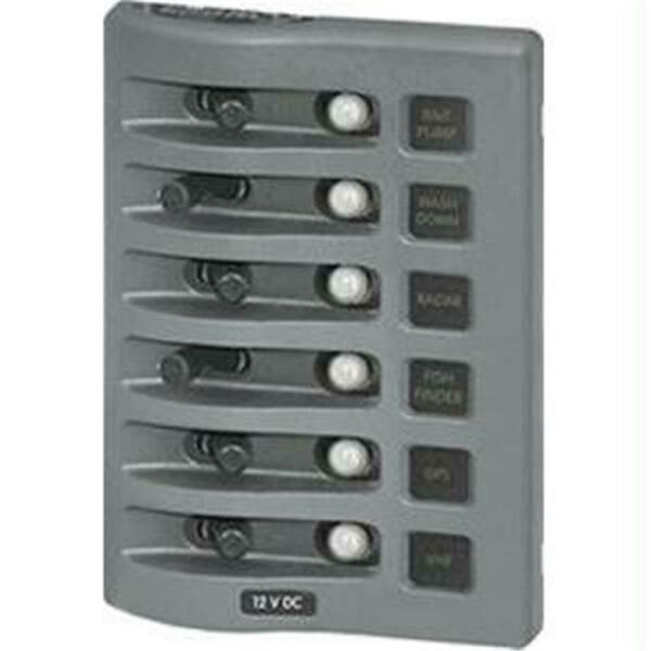 Blue Sea Systems Blue Sea WeatherDeck Water Resistant Circuit Breaker Panel - 6 Position - Gray 4376